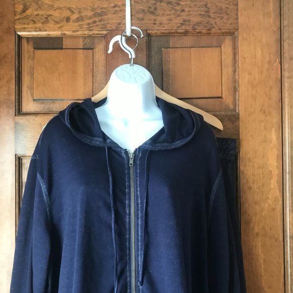 Make + Model Navy Blue Zip-Up Hoodie Jacket & Drawstring Joggers Set Size 3X - Picture 3 of 16